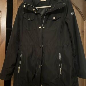 Women's Michael Kors Black Hooded Water Resistant Jacket